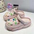 New arrival diy clogs for women wholesale summer cute cartoon couple outwear baotou thick sole shit-stepping slippers for women