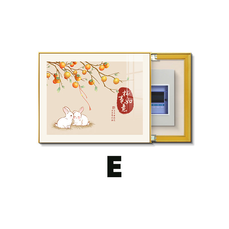 Nordic meter box decorative painting, no punching distribution box, electric switch box shielding hanging God of Wealth switch box, meter box mural