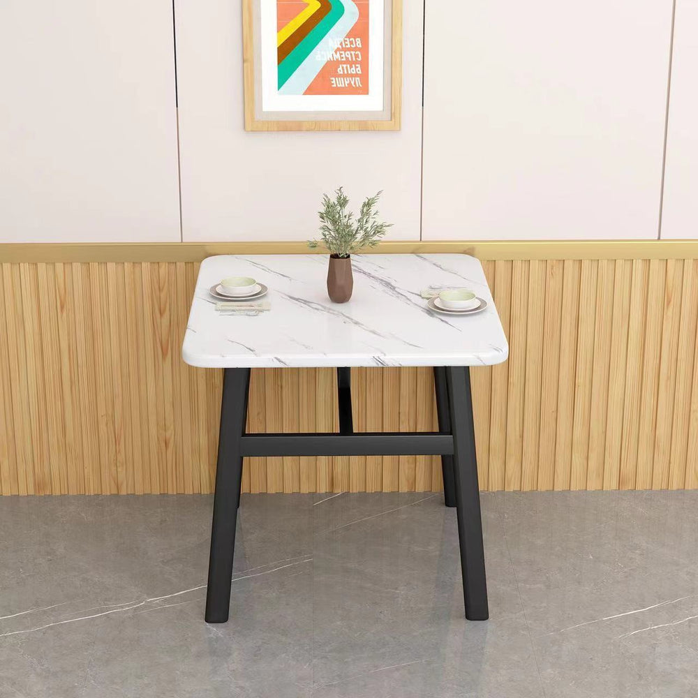 Luxury faux marble commercial dining table - rectangular dining table for wall-mounted use in rental properties, hotels, noodle shops, and restaurants - dining table and chair set