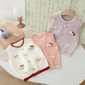 Girlknittingvestkt catknitting shirtvest layering new arrivalkids little girl sweaterwaistcoat vest
