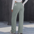 cross-border new women's lightweight wide-leg pants - high-waisted, casual, solid color, flowy trousers