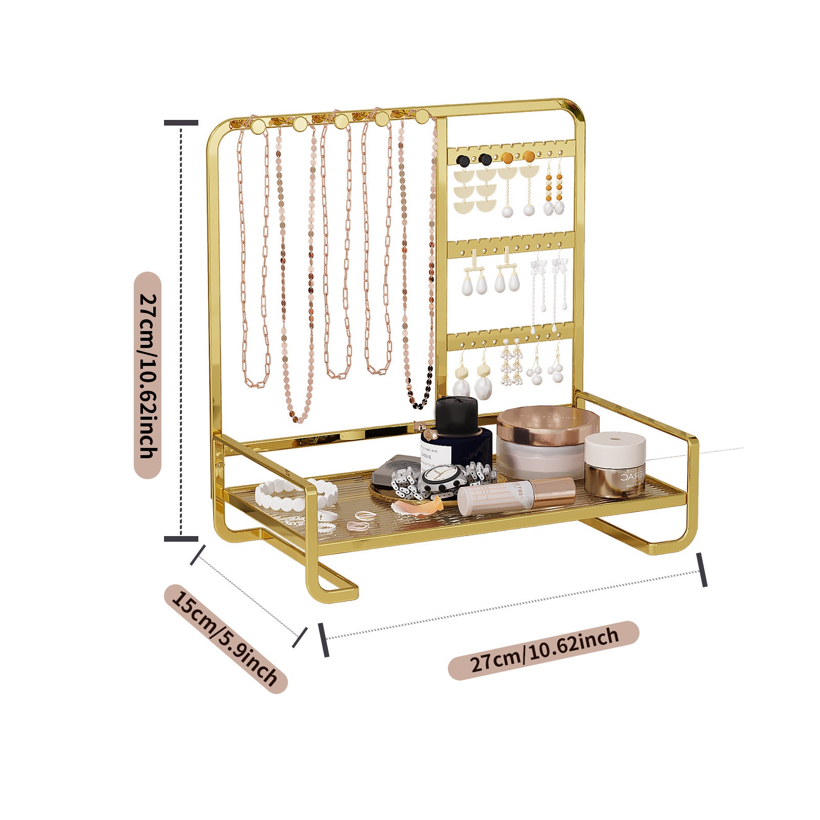 Cross-border jewelry display stand, jewelry storage rack, necklace, bracelet rack, wrought iron ring tray, earrings, earrings, hanger.