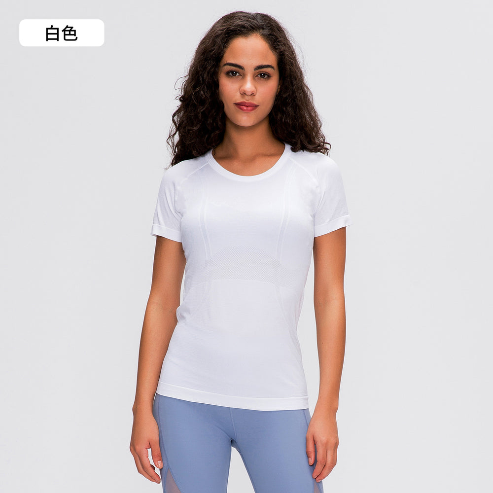 Spring/summer new women's short-sleeve crew neck sports t-shirt - running, fitness, slim-fit, breathable yoga top - s2067