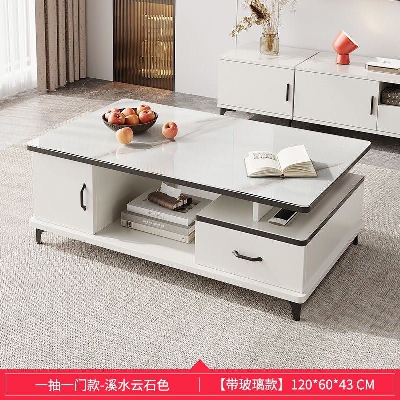 Coffee table for home living room tv cabinet light luxury minimalist modern small apartment tea table european style tempered glass table