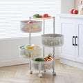 Kitchen storage rack - home fruit & vegetable organizer, freestanding rotating, detachable multi-tier shelf, grocery storage rack