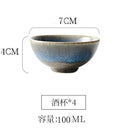 Japanese ceramic kiln turns blue wine set japanese red wine glass wine bottle set yellow wine soju white wine glass sake bottle cup