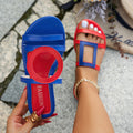 plus sizefashion style flats square toe beach sandals  summernew arrivalexport open toe women's shoes in stock
