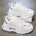 Men's white sneakers - winter breathable 2025 new mesh design, height increasing thick sole, athletic casual running dad shoes, trendy style