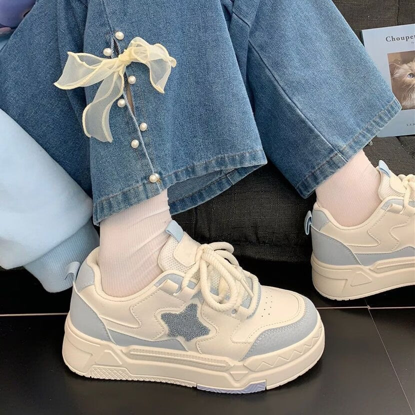 Best selling star white shoes women's 2026 new arrival sneakers easiest for match breathable spring & fallthick solecasual sports women's shoes