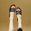 2025 summer fashion women's versatile sandals slip-ons outdoor slippers hot pressed electric embroidery flat low heel shoes