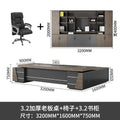3.2m boss table + boss chair + 3.2m bookcase [installation included]