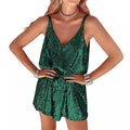 Amazon women's loose v-neck nightclub sexy hot girl dress - pure & sultry style, european & american style spaghetti strap sequin dress