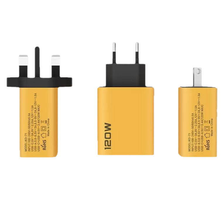 120w dual pd + dual usb charger, compatible with huawei, android, and apple phones - usb multi-port fast charging adapter