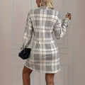autumn european and american cross-border e-commerce: high-end french retro digital print new shirt dress