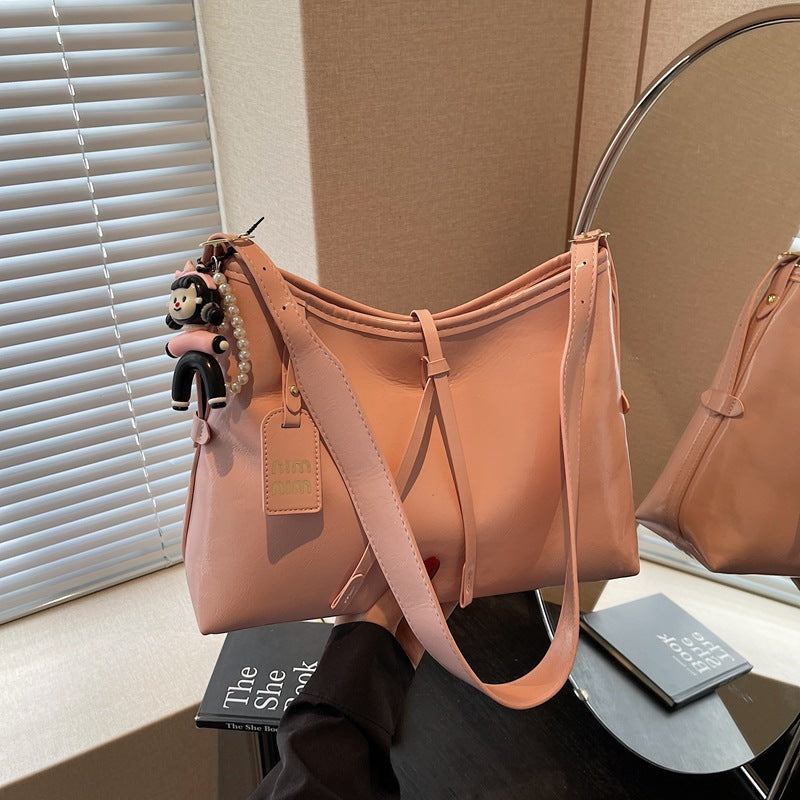 Simple bag women's 2025 summer new fashion versatile shoulder bag large capacity commuter tote bag messenger women's bag