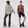 New women's yoga top - barely there feel, loose fit, long sleeve t-shirt - quick dry, breathable, training, running, fitness apparel daw187