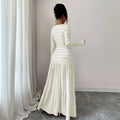 european and american cross-border women's high-waisted a-line skirt - slimming, casual, versatile, mid-length a-line ruffle tiered skirt