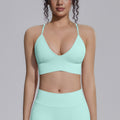 New double-strap seamless yoga bra - sexy back design, quick-dry activewear top for running, fitness, and yoga
