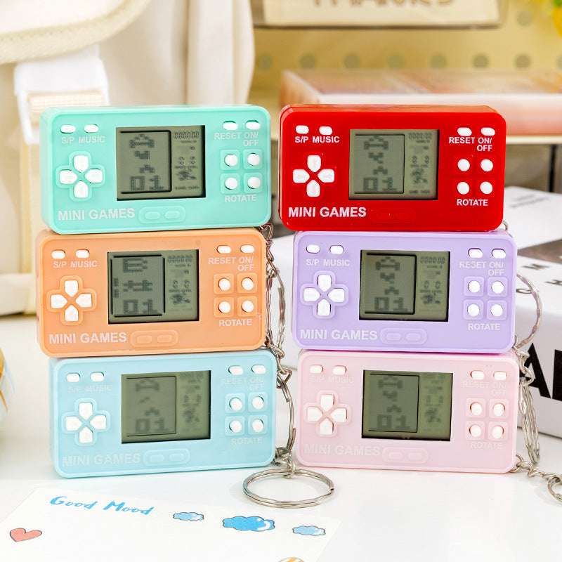 tetris handheld electronic game console - battery included, keychain decompression 26-in-1 game toy
