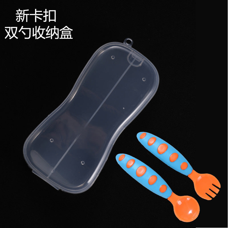 Factory direct sales baby spoon fork storage box spoon PP box baby tableware dust-proof packaging plastic box