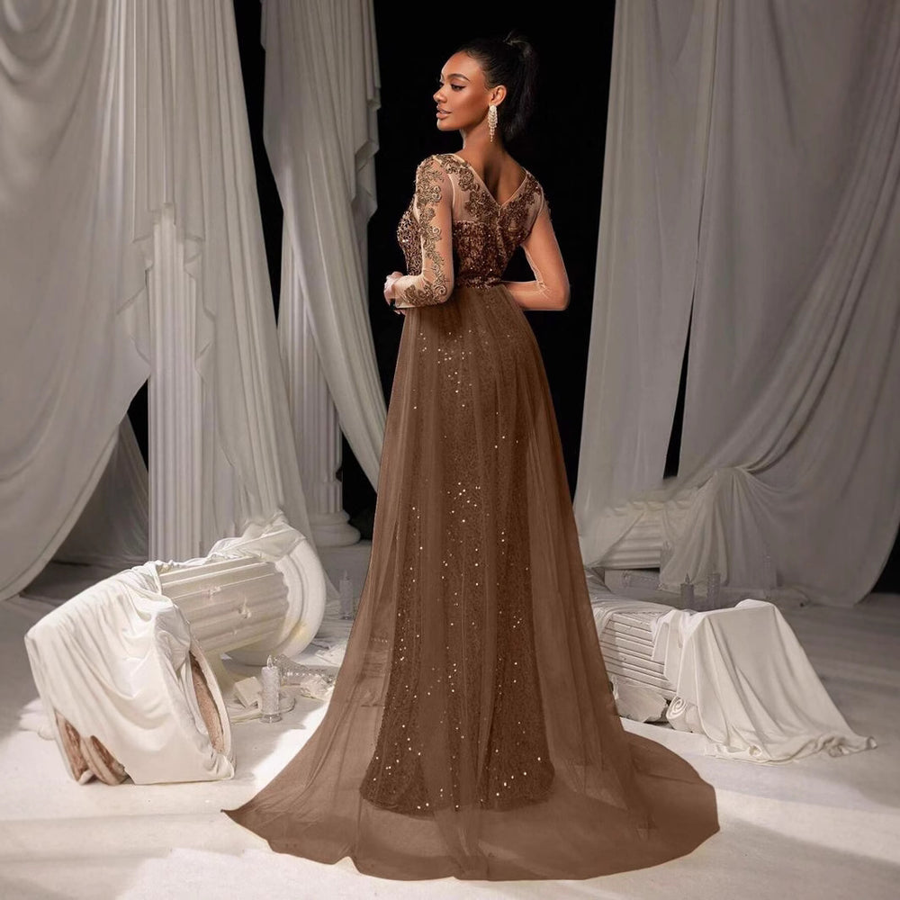 cross-border fashion: elegant and chic long lace evening gown for women's proms and parties (us/europe)