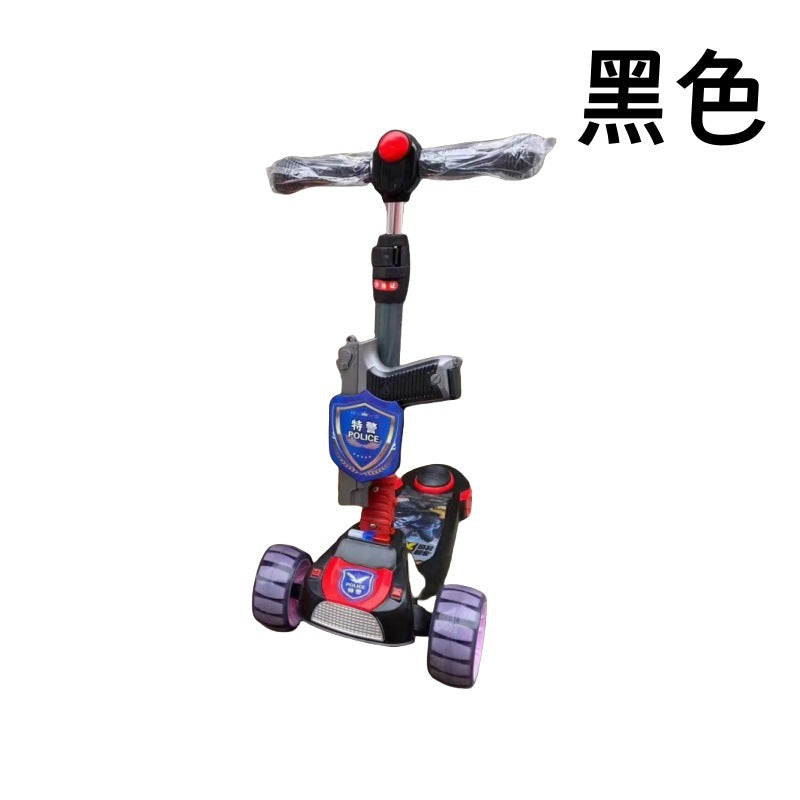 New children's meter high scooter foldable scooter stacking lifting meter high car big wheel flash children's skateboard folding