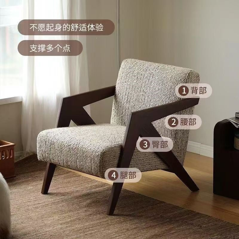 Richard single sofa chair french medieval living room balcony casual chair solid wood designer lazy