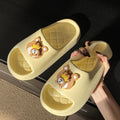 Rotate bear slippers women's eva thick solesummeroutwearcute indoor home bathroom non-slip deodorizing filter one-piece sandals