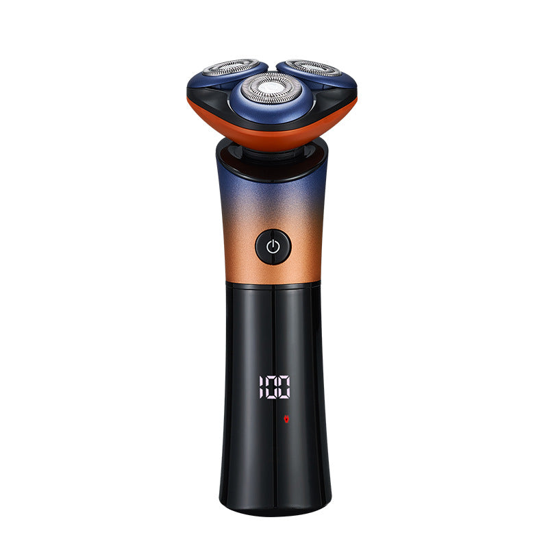Magnetic three-blade electric shaver digital display razor full body washable suit beard razor three dry and wet use