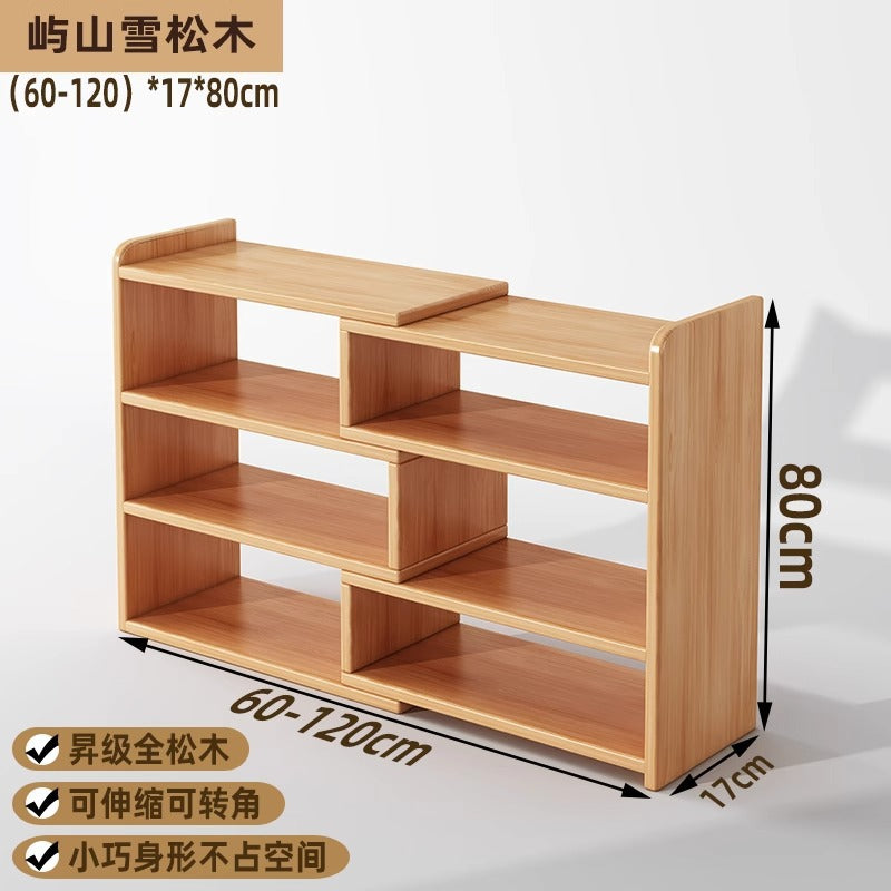 Solid wood color bookshelf Desktop shelf Children's desk Storage rack Household desk Small bookcase Office locker