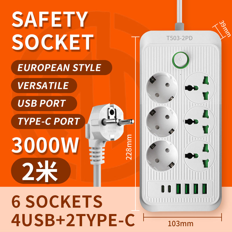 European power strip, european standard wiring, russian, german, korean round european standard switch, for home socket, multiple usb
