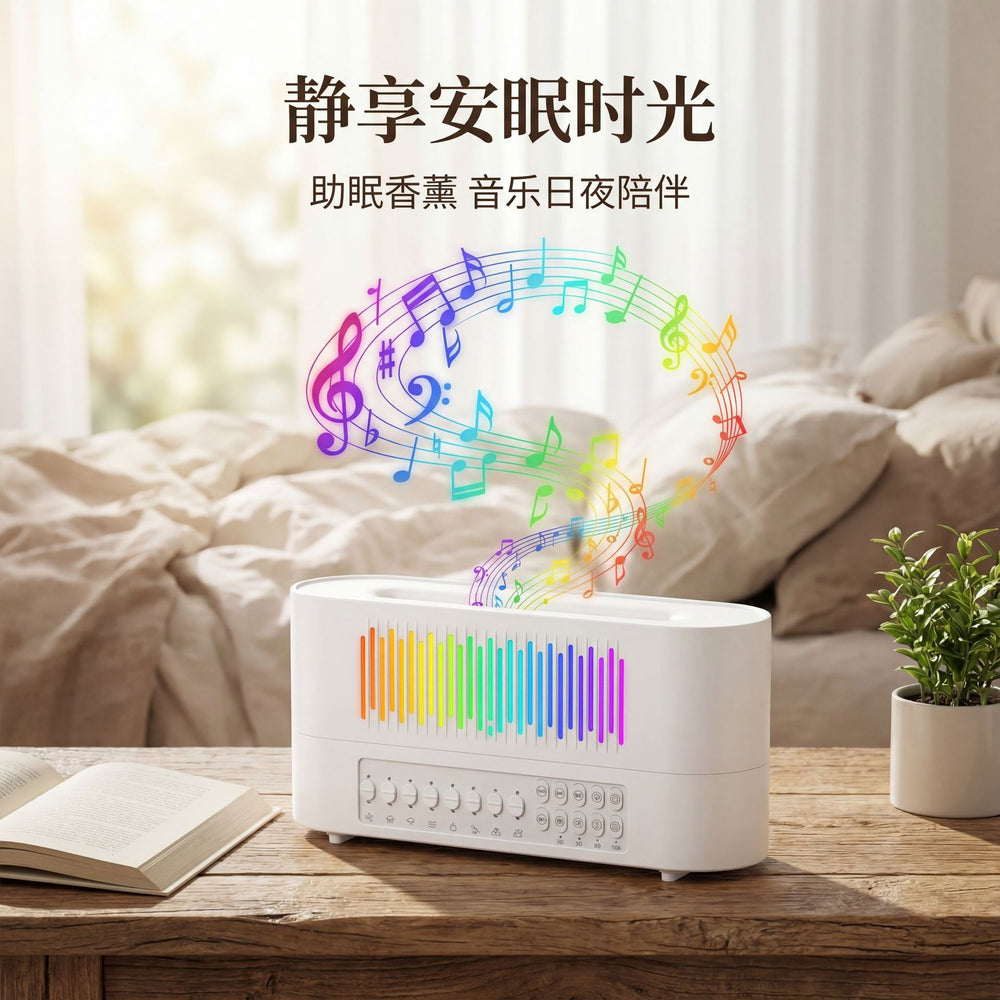white noise flame aromatherapy humidifier for home desktop small desktop bluetooth speaker sleep night light