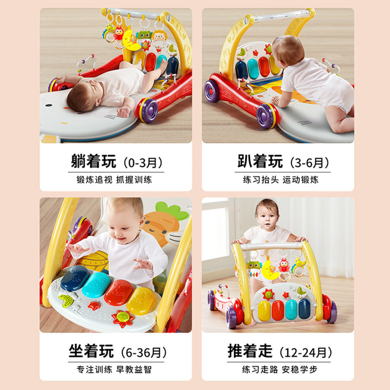 Infant foot pedal piano baby gym dual-use walker toy educational early learning multifunctional musical crawling activity center