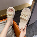 High-end french-style women's summer sandals, fashionable 2023 new summer flat sandals, non-slip and comfortable slippers