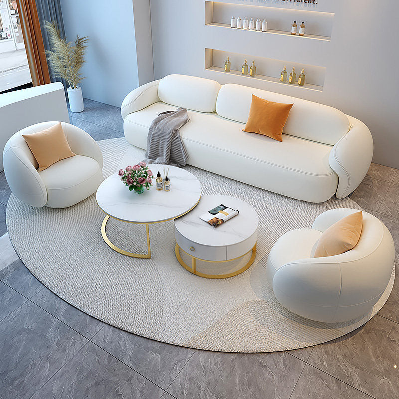 Cream style cat scratching leather sofa for home small apartment beauty salon clothing store reception negotiation rest area modern casual