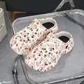 2025 summer new women's clogs - cute cartoon print, closed-toe, chunky sole, girly beach sandals