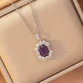 Tz8301 silver lilac necklace