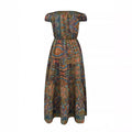Amazon fashionexportprintingone shoulder princess sleeve high waistsense of designa-linedressfemaleelegantwork clothing