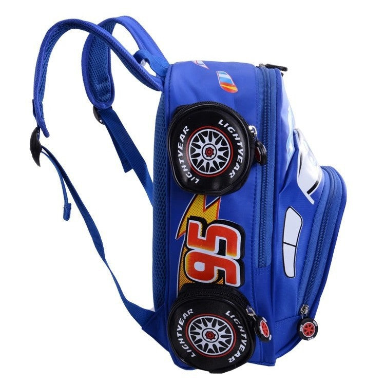 New wholesale children's car backpack, perfect for elementary school boys. features a cartoon design, suitable for grades 1-6. waterproof, wear-resistant, and ideal for kindergarten