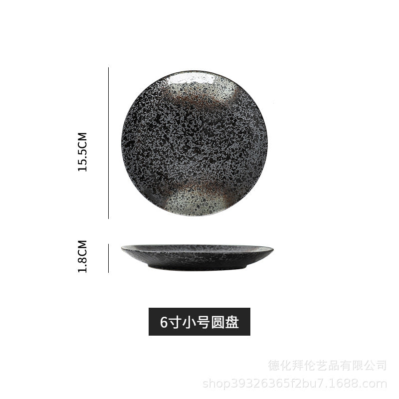 Japanese-style influencer dinner plates restaurant tableware commercial steak plates creative flat plates household dinner plates unique snack dishes
