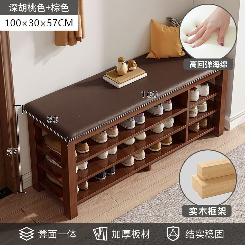 Solid wood leg shoe changing stool for home door can sit storage scandinaviancasual shoe stool small apartment entrance stool