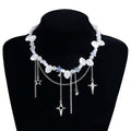 Pearl necklace wholesale fashion cross-border light luxury sense of design tassel necklace women's star multi-layer classy sense sweater chain