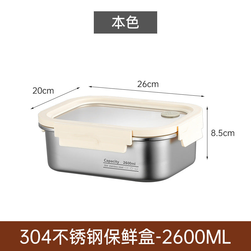 304 stainless steel rectangular lunch box with lid - food container for picnics, bento boxes, and refrigerator storage