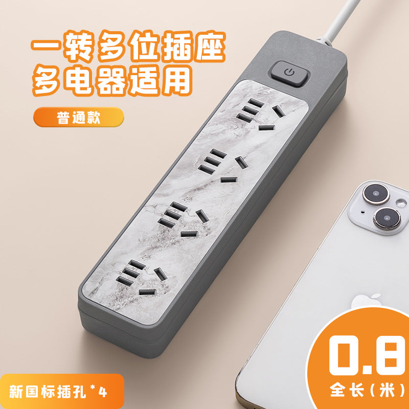 Custom pattern marble socket panel multi-outlet power strip with usb charging, 10a, corded, multiple outlets