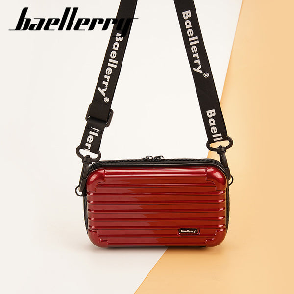 Baellerry new women's messenger bag hard case PC striped shoulder bag mini bag storage bag cosmetic bag women