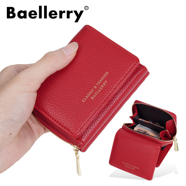 New women's wallet baellerry short 30% off versatile high-end wallet multi-card zipper change bag