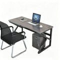 Modern minimalist four-seat office desk set - includes individual workstations, computer desks, and executive office desk