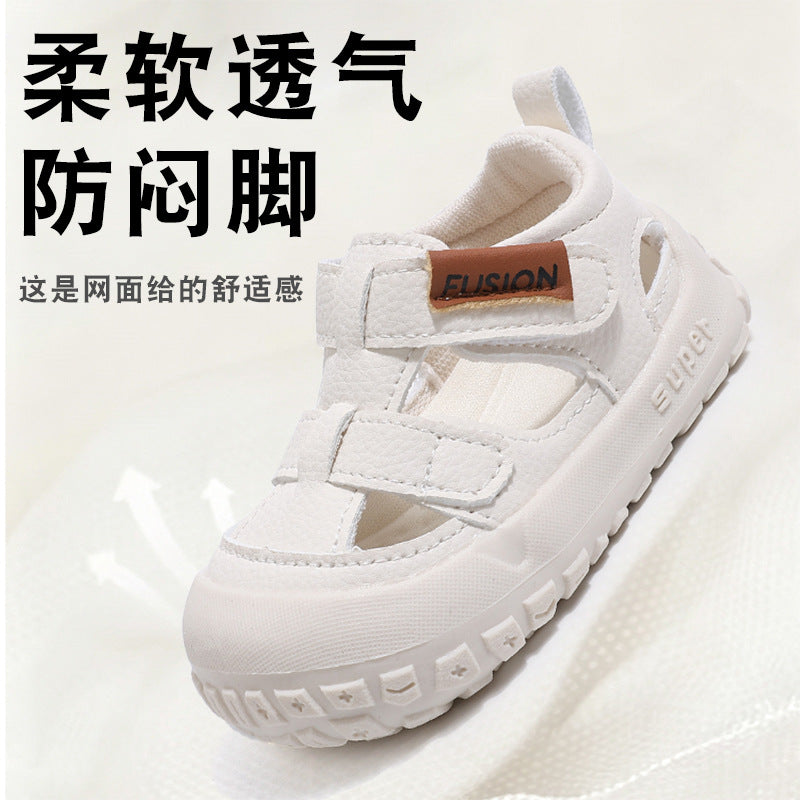 Boys' lightweight closed-toe sandals - new summer collection: breathable, soft-soled prewalker shoes for babies and toddlers - anti-slip, durable, and casual