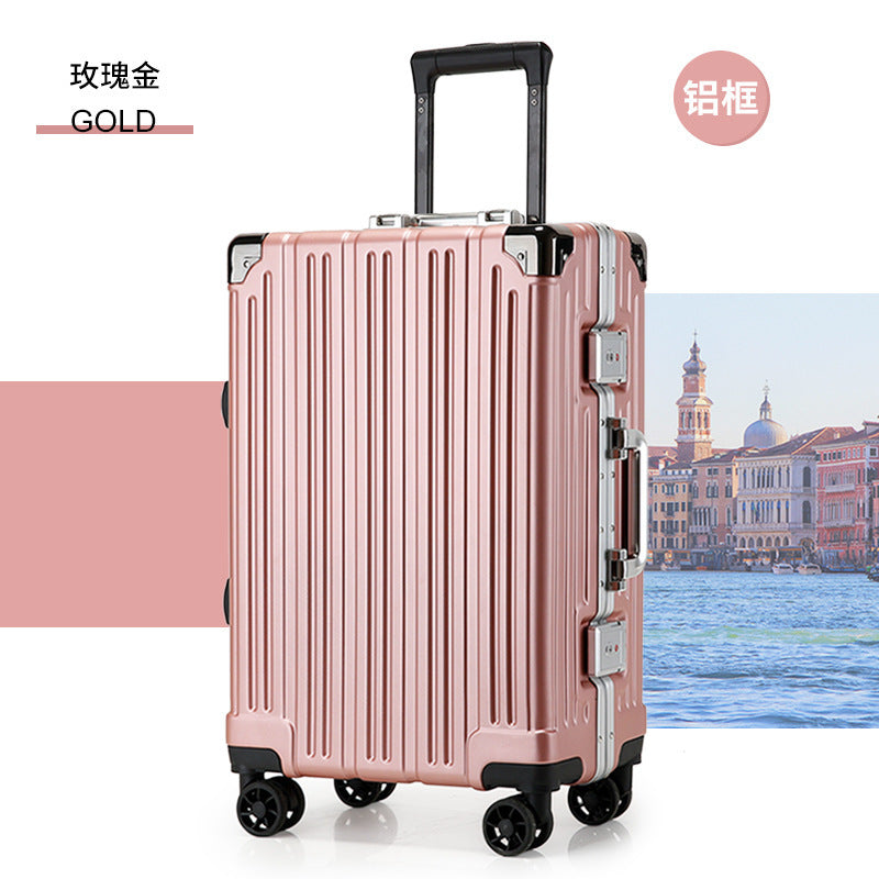 Guangludi uses an aluminum frame suitcase of AE8 thousand materials, which can travel as, and the password box bag is simple.