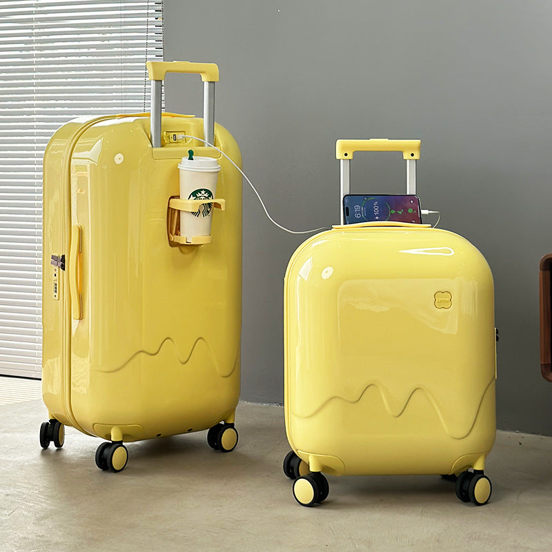 Children's suitcase 20-inch boarding case 24-inch trolley case 26-inch anti-drop suitcase Password box Gift bag